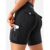 imageYEOREO CoreFlex Women Workout Biker Shorts with Cargo Pockets Hidden Scrunch High Waisted 8quot Inseam Gym ShortsBlack