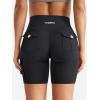 imageYEOREO CoreFlex Women Workout Biker Shorts with Cargo Pockets Hidden Scrunch High Waisted 8quot Inseam Gym ShortsBlack