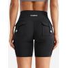 imageYEOREO CoreFlex Women Workout Biker Shorts with Cargo Pockets Hidden Scrunch High Waisted 8quot Inseam Gym ShortsBlack