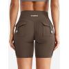 imageYEOREO CoreFlex Women Workout Biker Shorts with Cargo Pockets Hidden Scrunch High Waisted 8quot Inseam Gym ShortsCoffee