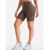 imageYEOREO CoreFlex Women Workout Biker Shorts with Cargo Pockets Hidden Scrunch High Waisted 8quot Inseam Gym ShortsCoffee