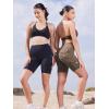 imageYEOREO CoreFlex Women Workout Biker Shorts with Cargo Pockets Hidden Scrunch High Waisted 8quot Inseam Gym ShortsCoffee