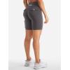imageYEOREO CoreFlex Women Workout Biker Shorts with Cargo Pockets Hidden Scrunch High Waisted 8quot Inseam Gym ShortsDark Grey