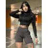 imageYEOREO CoreFlex Women Workout Biker Shorts with Cargo Pockets Hidden Scrunch High Waisted 8quot Inseam Gym ShortsDark Grey