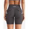 imageYEOREO CoreFlex Women Workout Biker Shorts with Cargo Pockets Hidden Scrunch High Waisted 8quot Inseam Gym ShortsDark Grey