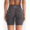 imageYEOREO CoreFlex Women Workout Biker Shorts with Cargo Pockets Hidden Scrunch High Waisted 8quot Inseam Gym ShortsDark Grey