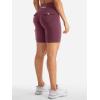 imageYEOREO CoreFlex Women Workout Biker Shorts with Cargo Pockets Hidden Scrunch High Waisted 8quot Inseam Gym ShortsDeep Cherry