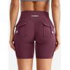 imageYEOREO CoreFlex Women Workout Biker Shorts with Cargo Pockets Hidden Scrunch High Waisted 8quot Inseam Gym ShortsDeep Cherry