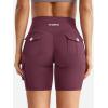 imageYEOREO CoreFlex Women Workout Biker Shorts with Cargo Pockets Hidden Scrunch High Waisted 8quot Inseam Gym ShortsDeep Cherry