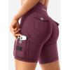 imageYEOREO CoreFlex Women Workout Biker Shorts with Cargo Pockets Hidden Scrunch High Waisted 8quot Inseam Gym ShortsDeep Cherry