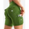 imageYEOREO CoreFlex Women Workout Biker Shorts with Cargo Pockets Hidden Scrunch High Waisted 8quot Inseam Gym ShortsGreen