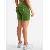 imageYEOREO CoreFlex Women Workout Biker Shorts with Cargo Pockets Hidden Scrunch High Waisted 8quot Inseam Gym ShortsGreen