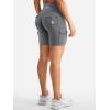 imageYEOREO CoreFlex Women Workout Biker Shorts with Cargo Pockets Hidden Scrunch High Waisted 8quot Inseam Gym ShortsLava Grey