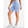 imageYEOREO CoreFlex Women Workout Biker Shorts with Cargo Pockets Hidden Scrunch High Waisted 8quot Inseam Gym ShortsLight Blue