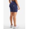 imageYEOREO CoreFlex Women Workout Biker Shorts with Cargo Pockets Hidden Scrunch High Waisted 8quot Inseam Gym ShortsNavy