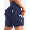 imageYEOREO CoreFlex Women Workout Biker Shorts with Cargo Pockets Hidden Scrunch High Waisted 8quot Inseam Gym ShortsNavy
