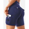 imageYEOREO CoreFlex Women Workout Biker Shorts with Cargo Pockets Hidden Scrunch High Waisted 8quot Inseam Gym ShortsNavy
