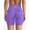 imageYEOREO CoreFlex Women Workout Biker Shorts with Cargo Pockets Hidden Scrunch High Waisted 8quot Inseam Gym ShortsPurple