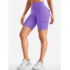 imageYEOREO CoreFlex Women Workout Biker Shorts with Cargo Pockets Hidden Scrunch High Waisted 8quot Inseam Gym ShortsPurple