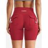 imageYEOREO CoreFlex Women Workout Biker Shorts with Cargo Pockets Hidden Scrunch High Waisted 8quot Inseam Gym ShortsRed