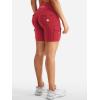 imageYEOREO CoreFlex Women Workout Biker Shorts with Cargo Pockets Hidden Scrunch High Waisted 8quot Inseam Gym ShortsRed