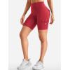 imageYEOREO CoreFlex Women Workout Biker Shorts with Cargo Pockets Hidden Scrunch High Waisted 8quot Inseam Gym ShortsRed