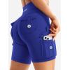 imageYEOREO CoreFlex Women Workout Biker Shorts with Cargo Pockets Hidden Scrunch High Waisted 8quot Inseam Gym ShortsRoyal Blue