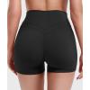 imageYEOREO Gym Workout Shorts for Women High Waisted Tummy Control Hidden Scrunch 45quot Booty Shorts Julissa Cross Waist YogaBlack