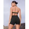imageYEOREO Gym Workout Shorts for Women High Waisted Tummy Control Hidden Scrunch 45quot Booty Shorts Julissa Cross Waist YogaBlack
