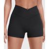 imageYEOREO Gym Workout Shorts for Women High Waisted Tummy Control Hidden Scrunch 45quot Booty Shorts Julissa Cross Waist YogaBlack