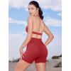 imageYEOREO Gym Workout Shorts for Women High Waisted Tummy Control Hidden Scrunch 45quot Booty Shorts Julissa Cross Waist YogaBright Red