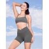 imageYEOREO Gym Workout Shorts for Women High Waisted Tummy Control Hidden Scrunch 45quot Booty Shorts Julissa Cross Waist YogaCoal