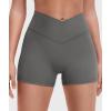 imageYEOREO Gym Workout Shorts for Women High Waisted Tummy Control Hidden Scrunch 45quot Booty Shorts Julissa Cross Waist YogaCoal