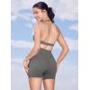 imageYEOREO Gym Workout Shorts for Women High Waisted Tummy Control Hidden Scrunch 45quot Booty Shorts Julissa Cross Waist YogaCoal