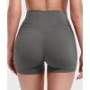 imageYEOREO Gym Workout Shorts for Women High Waisted Tummy Control Hidden Scrunch 45quot Booty Shorts Julissa Cross Waist YogaCoal