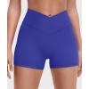 imageYEOREO Gym Workout Shorts for Women High Waisted Tummy Control Hidden Scrunch 45quot Booty Shorts Julissa Cross Waist YogaKlein Blue