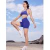 imageYEOREO Gym Workout Shorts for Women High Waisted Tummy Control Hidden Scrunch 45quot Booty Shorts Julissa Cross Waist YogaKlein Blue