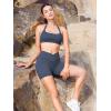 imageYEOREO Gym Workout Shorts for Women High Waisted Tummy Control Hidden Scrunch 45quot Booty Shorts Julissa Cross Waist YogaNavy Blue