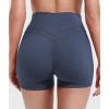 imageYEOREO Gym Workout Shorts for Women High Waisted Tummy Control Hidden Scrunch 45quot Booty Shorts Julissa Cross Waist YogaNavy Blue
