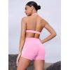 imageYEOREO Gym Workout Shorts for Women High Waisted Tummy Control Hidden Scrunch 45quot Booty Shorts Julissa Cross Waist YogaPink