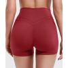 imageYEOREO Gym Workout Shorts for Women High Waisted Tummy Control Hidden Scrunch 45quot Booty Shorts Julissa Cross Waist YogaRed