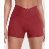 imageYEOREO Gym Workout Shorts for Women High Waisted Tummy Control Hidden Scrunch 45quot Booty Shorts Julissa Cross Waist YogaRed