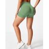 imageYEOREO Professional Women Workout Shorts 36quot Scrunch Shorts Seamless High Waisted Contour Gym Yoga Biker ShortsBean Green