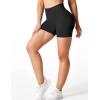 imageYEOREO Professional Women Workout Shorts 36quot Scrunch Shorts Seamless High Waisted Contour Gym Yoga Biker ShortsBlack