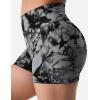imageYEOREO Professional Women Workout Shorts 36quot Scrunch Shorts Seamless High Waisted Contour Gym Yoga Biker ShortsBlack Tie Dye