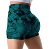 imageYEOREO Professional Women Workout Shorts 36quot Scrunch Shorts Seamless High Waisted Contour Gym Yoga Biker ShortsBlue Green Tie Dye