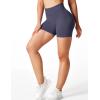 imageYEOREO Professional Women Workout Shorts 36quot Scrunch Shorts Seamless High Waisted Contour Gym Yoga Biker ShortsBlue Violet