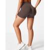 imageYEOREO Professional Women Workout Shorts 36quot Scrunch Shorts Seamless High Waisted Contour Gym Yoga Biker ShortsChocolate Brown