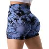 imageYEOREO Professional Women Workout Shorts 36quot Scrunch Shorts Seamless High Waisted Contour Gym Yoga Biker ShortsDark Blue Tie Dye