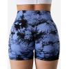 imageYEOREO Professional Women Workout Shorts 36quot Scrunch Shorts Seamless High Waisted Contour Gym Yoga Biker ShortsDark Blue Tie Dye